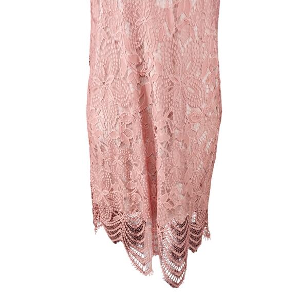 NWT@$70! EXPRESS! SWEET DUSTY MELON PINK LACE SHIFT DRESS, SLEEVELESS! SZ M - Picture 4 of 10